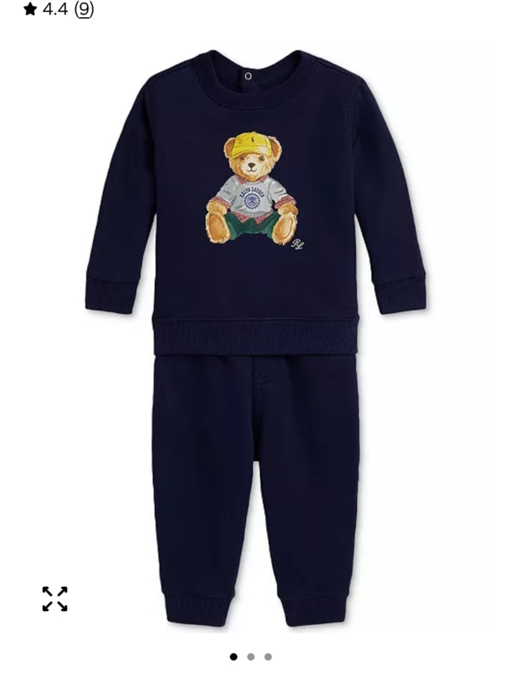 Ralph Lauren Navy Teddy Bear Sweatshirt & Jogger Pajama Set